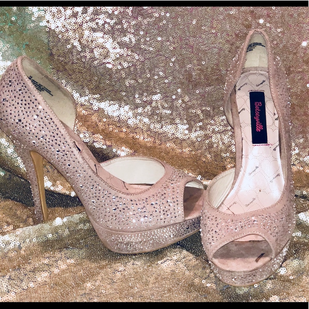 Ballet Pink Betseyville sparkle heels